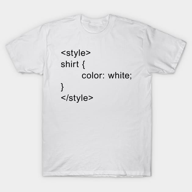 HTML Style - White T-Shirt by joshthecartoonguy